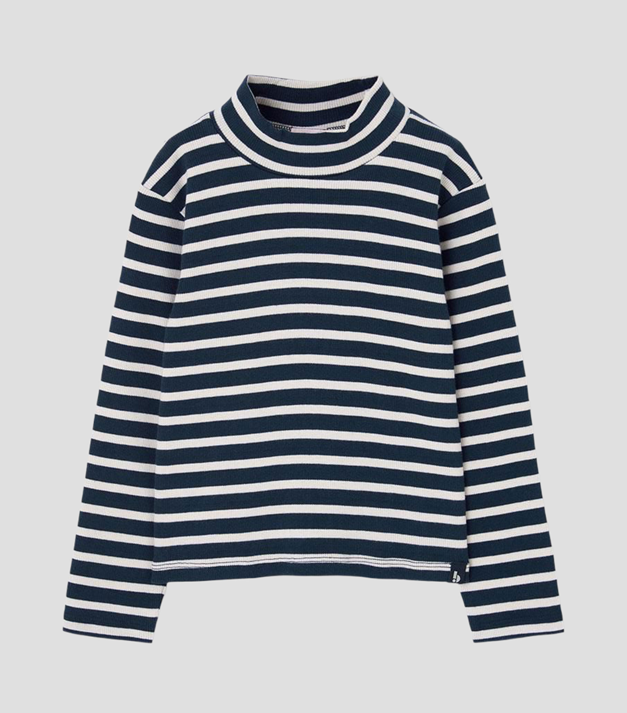 Playera de cuello alto con manga larga y rayas Niña
